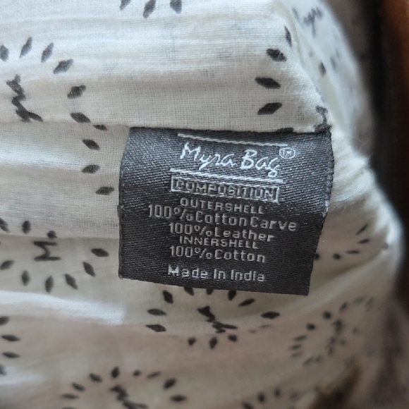 Stylish Brown and Blue Patterned Tote Bag - Picture 5 of 5